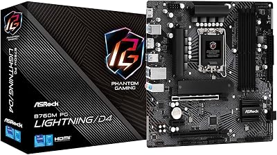 ASRock B760M PG Lightning D4 Intel B760 LGA 1700 Micro ATX Motherboard