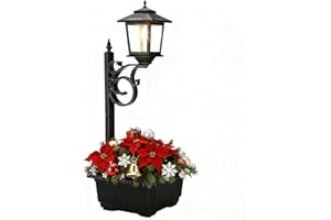 Melunar Outdoor Flower Pots 2 in 1, Floor Lamps Waterproof, Wall Mount Solar Lamp Post Lights, Outdoor Decorative Lamp for Garden, Patio, Front Porch, Back Door, Warm White. （Flower Pots Included）