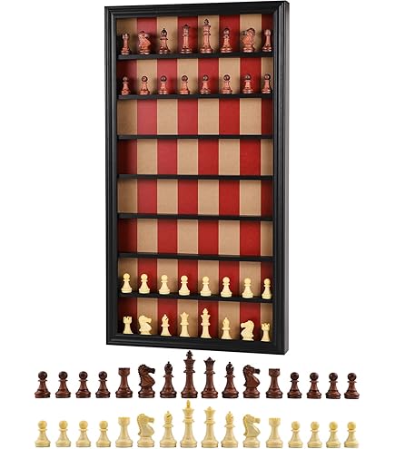 Wooden Wall Chess Board 3 Feet Straight Up Chess Pieces Included On