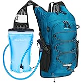 Blue Quartz Hydration Backpack with 2L Water Bladder, 18L Hiking Backpack for Women Men, Lightweight Water Pack with Phone Pocket for Quick Access, Hydration Pack for Cycling, Running, Biking