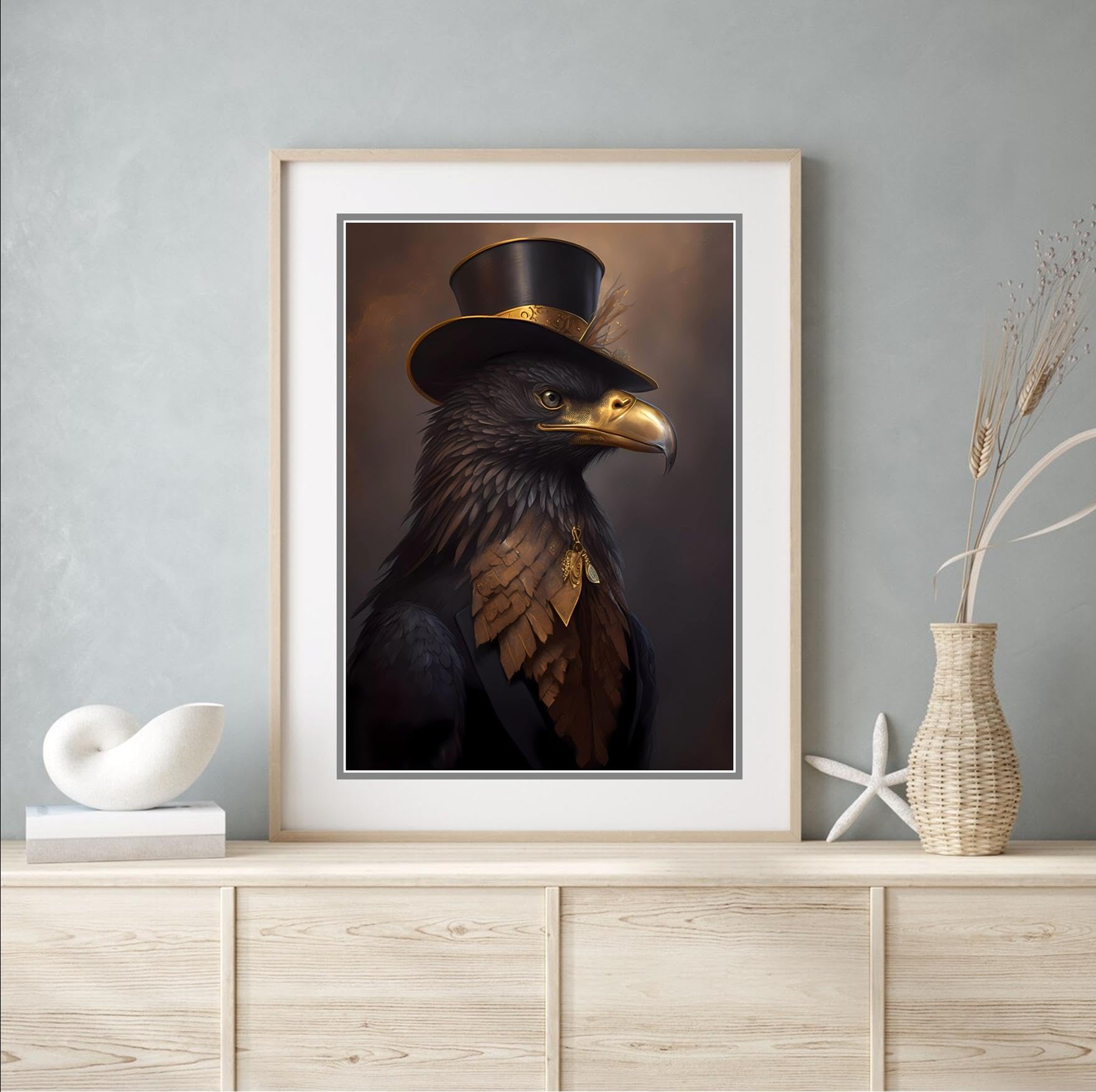 Beauitiful vivid fine art print of a Vintage Victorian style Gothic Golden Eagle painting (picture 3) (A4 PRINT ONLY) (29.7 X 21CM)