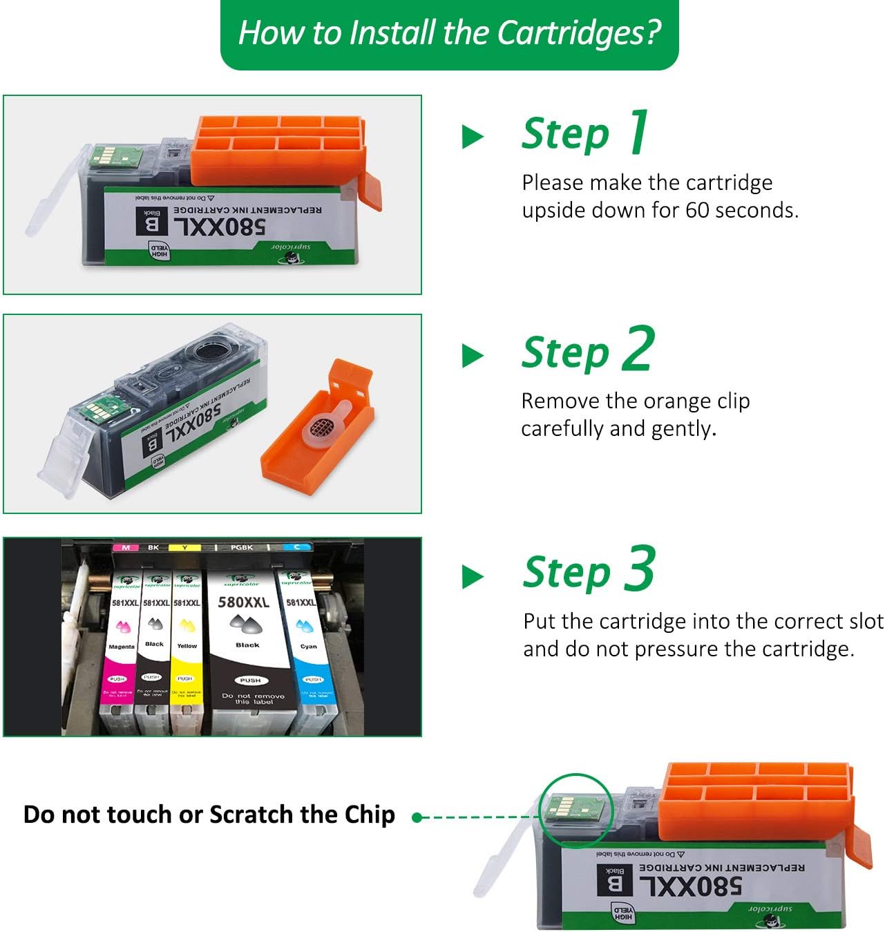 Supricolor PGI-580XXL CLI-581XXL Ink Cartridges PGI 580 XL CLI 581 XL 5 Color - Image 3