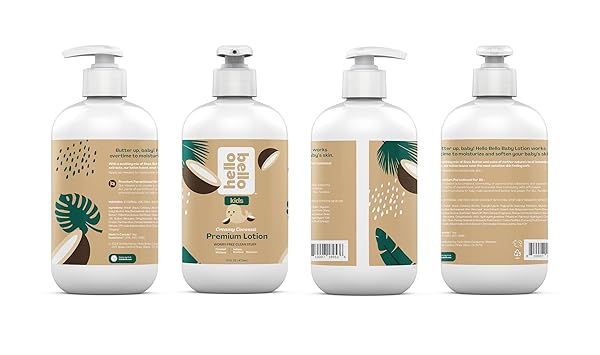 HELLO BELLO KIDS PREMIUM LOTION, GENTLE HYPOALLERGENIC VEGAN FORMULA TO NOURISH AND MOISTURIZE, CREAMY COCONUT SCENTED, 16 FL OZ