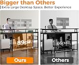 ODK L Shaped Gaming Desk with LED Lights & Power Outlets 168x120cm view 6