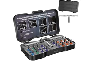 24 in 1 Magnetic Screwdriver Set, DIY Ratchet Screwdriver Set, Multi Bit Magnetic Drive Set with Detachable Ratchet Handle, P