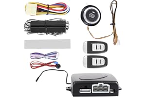 OneWay 12V Car Alarm System Remote Start Push Button Keyless Entry Kit with PKE RFID Identification Remote Trunk Release and 