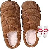 Concha Slippers for Women, Cozy Mexican Bread Pantuflas with Memory Foam, Plush Lining, Quilted Design