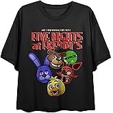 Five Nights at Freddy's are You Having Fun Yet Crew Neck Short Sleeve Women's Black Crop Top