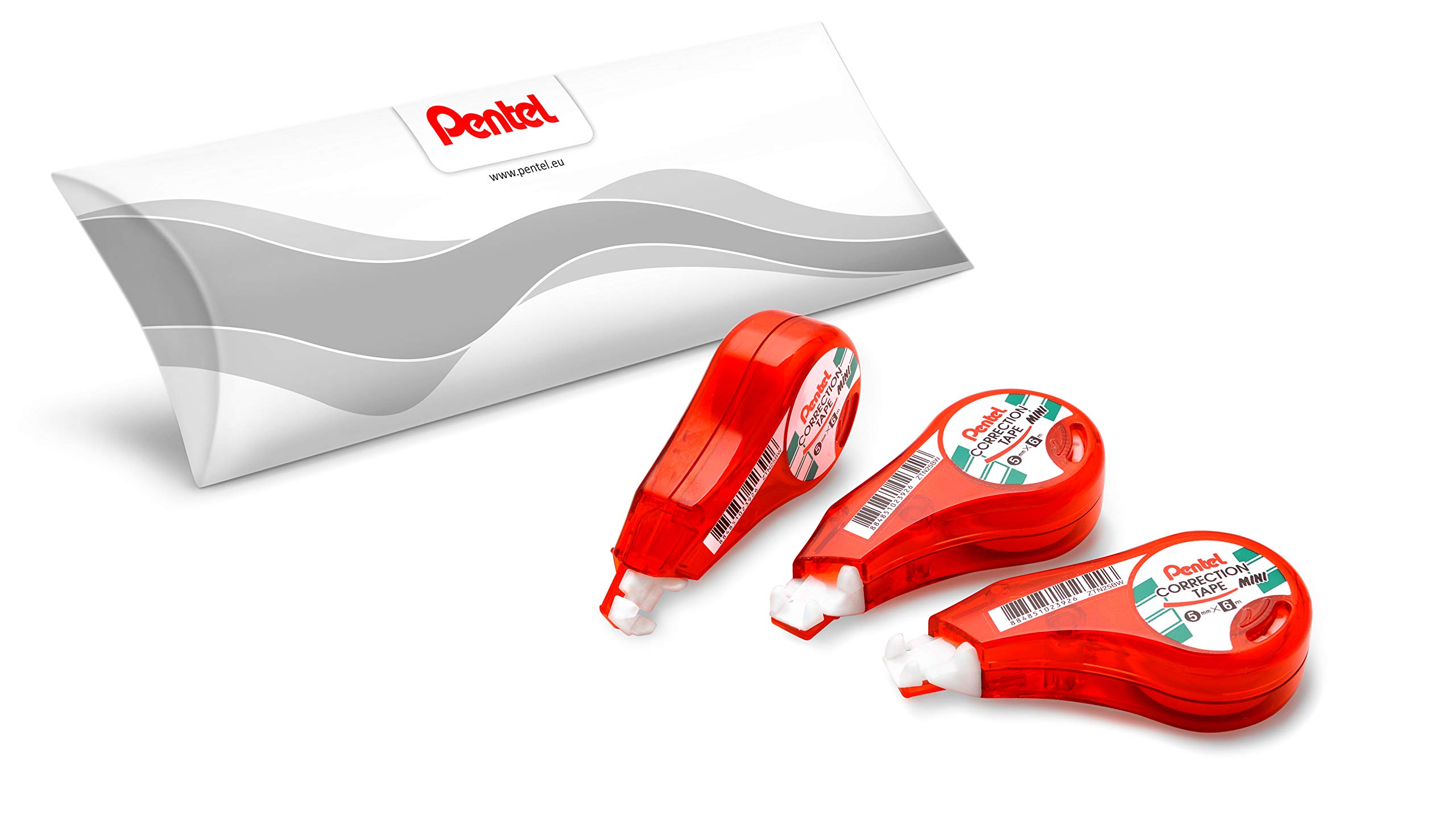 Pentel ZTN25BW Correction Tape Mini Correction Tape, Pack of 3