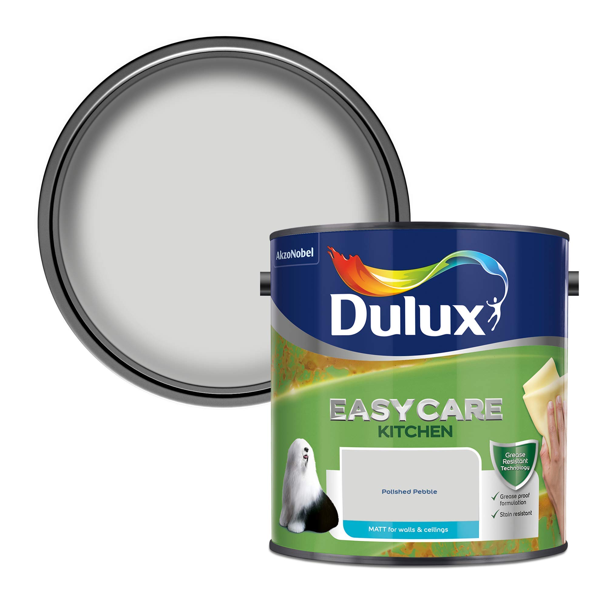 Dulux Easy-Care Kitchen Matt Paint, Polished Pebble, 2.5 l (Pack of 1)