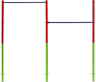 Best Sporting Garten-Turnreck, Doppel-Turn-Reck, Garten-Reck, grün-rot-blau (Doppel - grün-rot-blau)