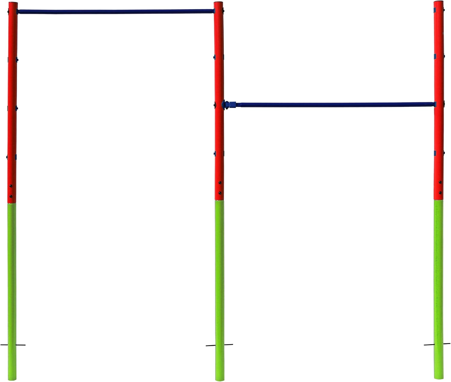 Best Sporting Garten-Turnreck, Doppel-Turn-Reck, Garten-Reck, grün-rot-blau (Doppel - grün-rot-blau)