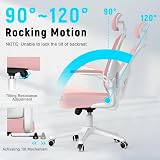 nasPaluro Office Desk Chair High Back Ergonomic Swivel Pink with Adjustable view 2