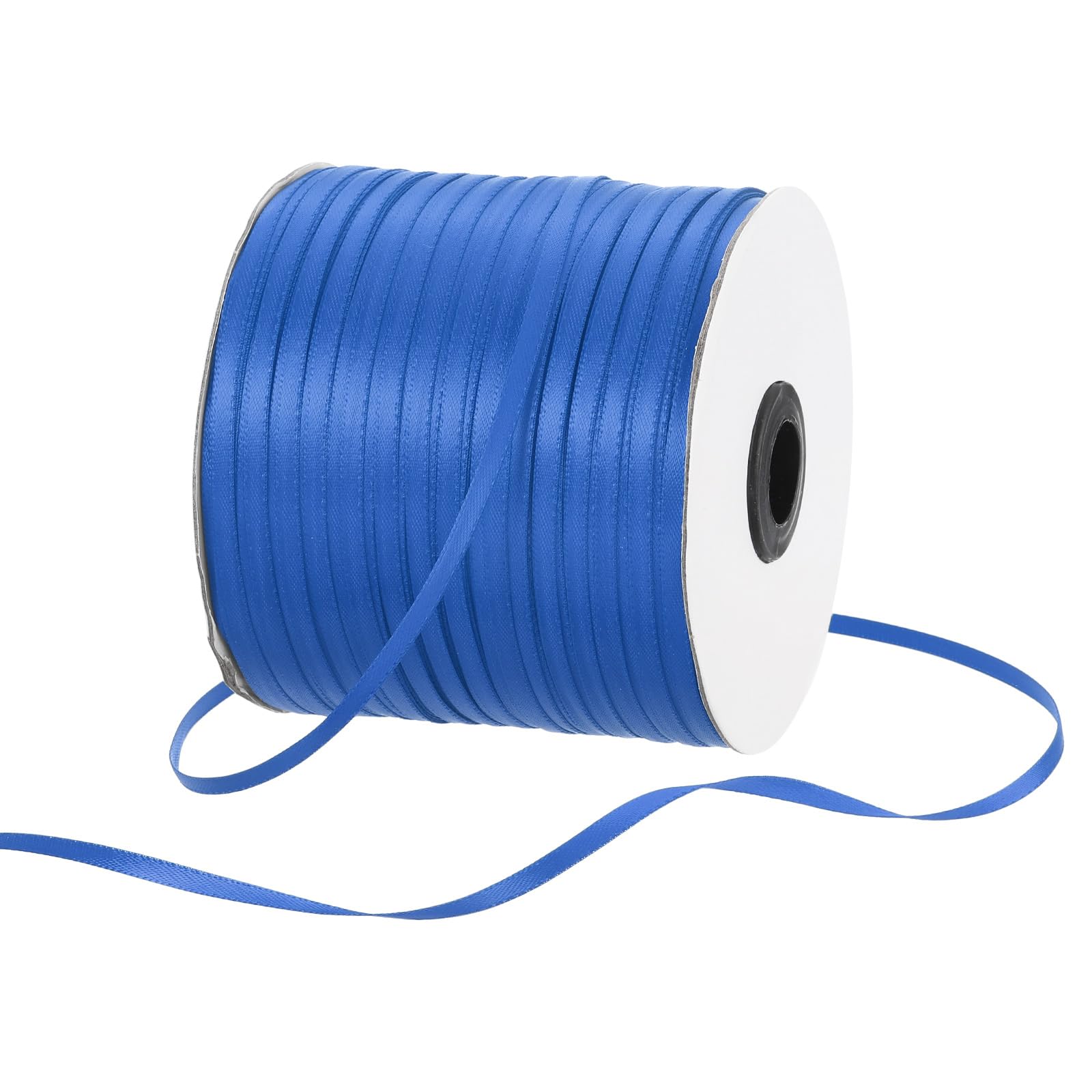 Rebower 3mm Satin Ribbon 460m Thick Double Face Grosgrain Silk Ribbon, [for Gift Wrapping, Hair Bows, Wedding, Cake, Flower] - 500 Yard/1500ft/ Blue — image 1