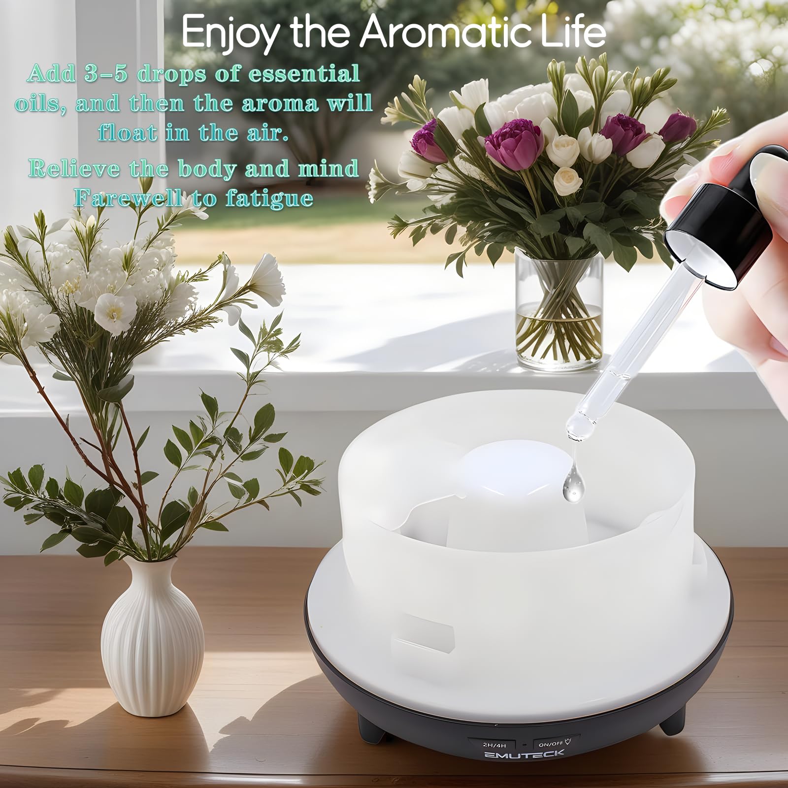 Volcano Diffuser Essential Oil Diffuser, Aroma Cool Mist Air Humidifier with Remote Control, Aromatherapy Machine with Ambient Light, Waterless Auto-Off Timer Setting for Home Office Room