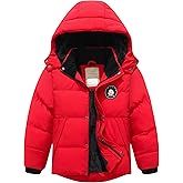 BYLESIN Kids Boy's Winter Waterproof Puffy Cotton Jacket Fleece Lined Lightweight Down Coat Thick Hooded Outdoor Coat