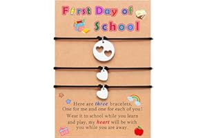 SINCERE 3PCS First Day of Preschool/Kindergarten/1st Grade Gift, Back to School Bracelets Set for 3