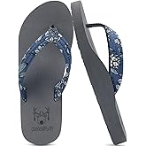 KuaiLu Womens Arch Support Flip Flops Ladies Comfort Lightweight Soft Yoga Mat Cushion Walking Thong Sandals