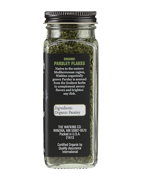 WATKINS GOURMET ORGANIC SPICE JAR, PARSLEY FLAKES, NON-GMO, KOSHER, 0.59 OUNCE JAR, 1-PACK