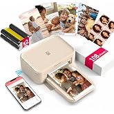 iDPRT 4x6 Photo Printer, CP4100 Phone Printer 108 Sheets &amp; 2 Cartridges | Instant Portable Picture Printer for iPhone &amp; Android , Wi-Fi, Full-Color 300DPI Thermal Dye Sublimation, Beige