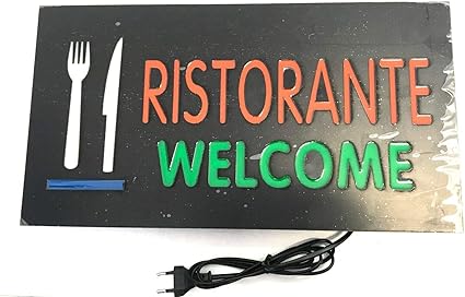 Dobo New Insegna Luminosa Pubblicitaria A Led Con Scritta Logo Ristorante Con Posate Lampeggianti Rettangolare Con Scritta E Simbolo Attivita Commerciali Negozi 46cm X 25cm Amazon It Fai Da Te