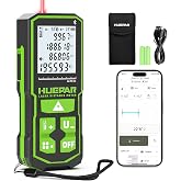 Huepar 200Ft Bluetooth Laser Measuring Tool S60-BT, APP Control, Rechargeable USB-C Laser Distance Meter, &plusmn;1/16" High Accuracy, Angle Sensor, IP54, for Distance/Area/Volume, Gifts for Men