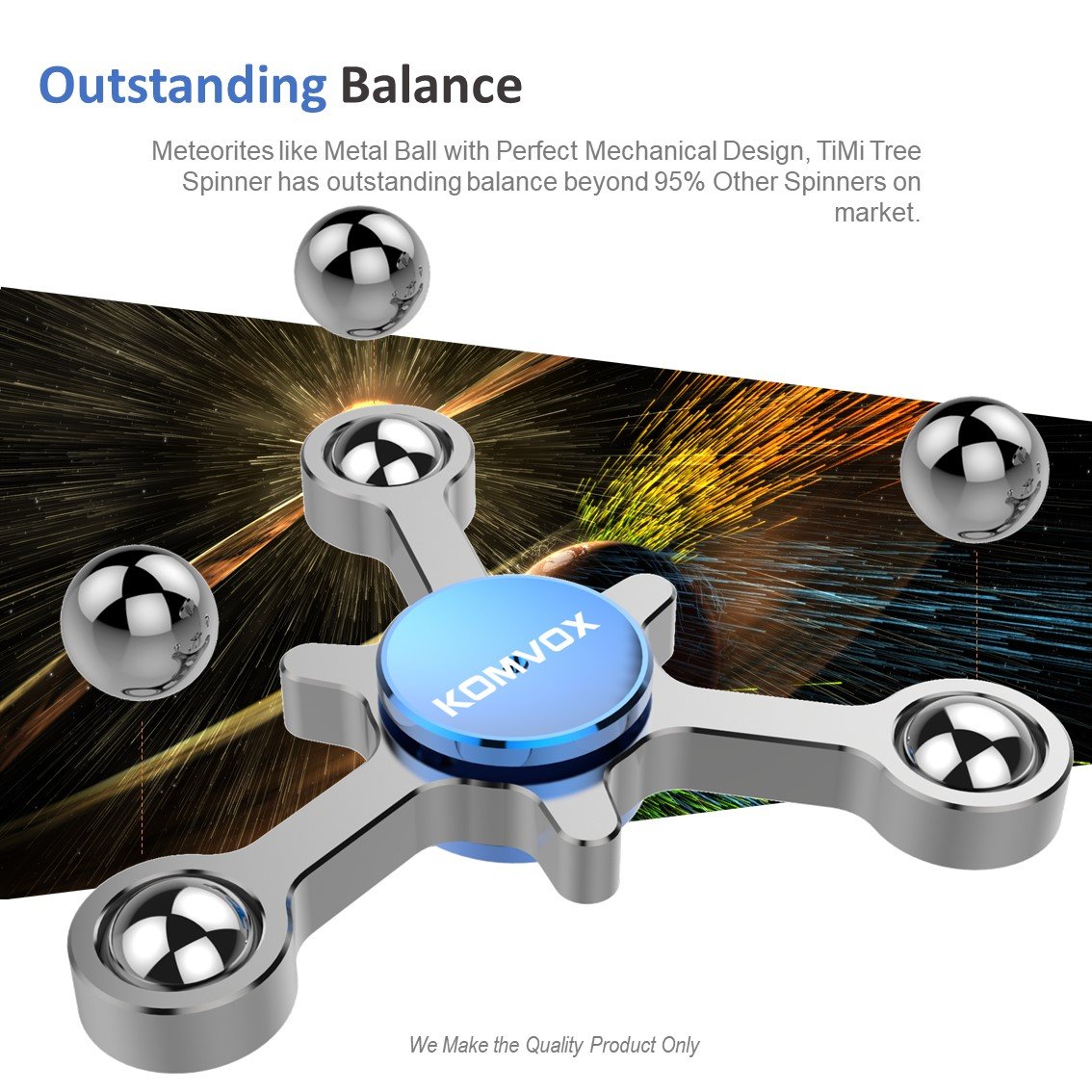 Finger Spinner Metal Gary Fidget Toy Prime, New Fidget Spinner Modular Version Ball Bearing Hand Focusing Tri-Spinner Build Spinner Tower With Connectors By KOMVOX
