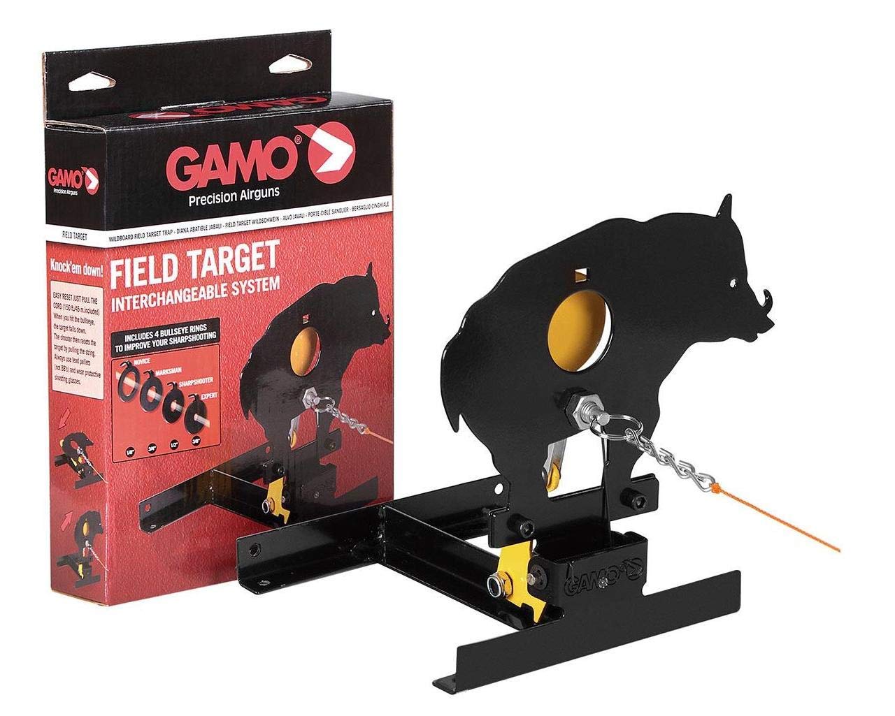 Gamo Wild Boar Field Target with pull up cord & 4 bullseye reducers - Interchangeable system for air rifles/pistol gun