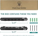Adhafera 6-Piece Wall-Mounted Pool Cue Rack Holder for Billiards and Bars view 5