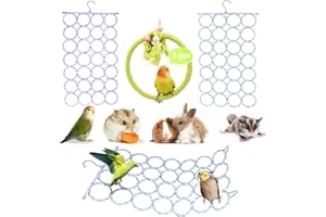 Sysmashing 3 Pack Swing Hanging Toys,Bird Climbing Rope Net Ladders Small Medium Pet Activity Toy Suitable for Parakeet,Cockatiel,Cockatoo,Hamster,Rat,Ferret(Random Color)