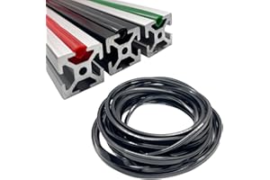 JCSPBYL 8Meters Black T Slot Aluminum Profile Flat Seal Slot Cover,Dust Protection Soft Cover Seal Strip for 2020 Series/1010 Series 6mm Slot Aluminum Extrustion Profile (6mm Slot-8M, Black, 1)