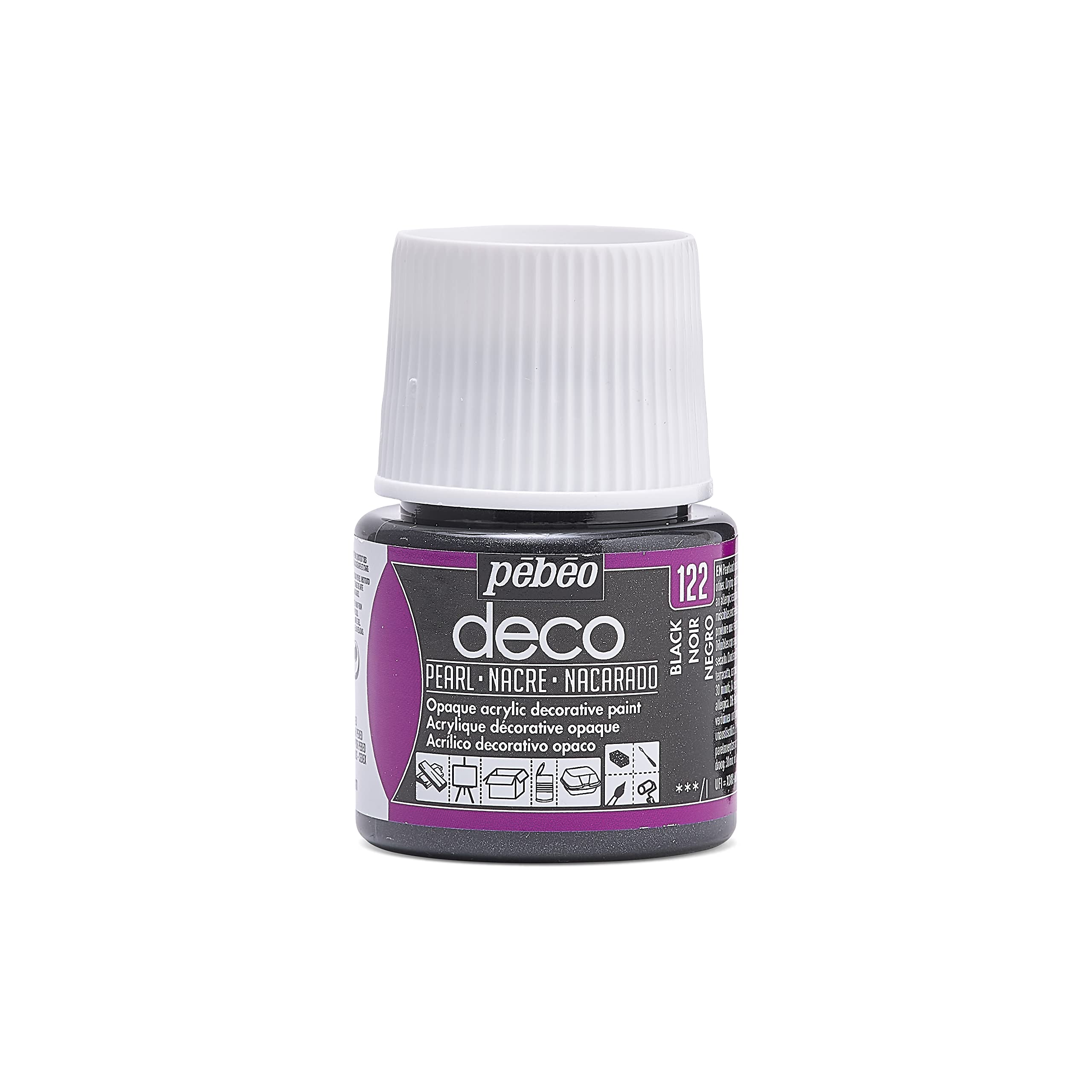 Pebeo Deco Pearl, Black, 45 ml