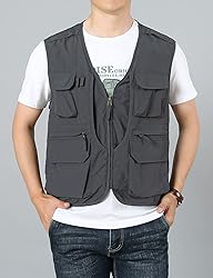 Flygo Men's Utility Cargo Vest Outdoor Summer Work