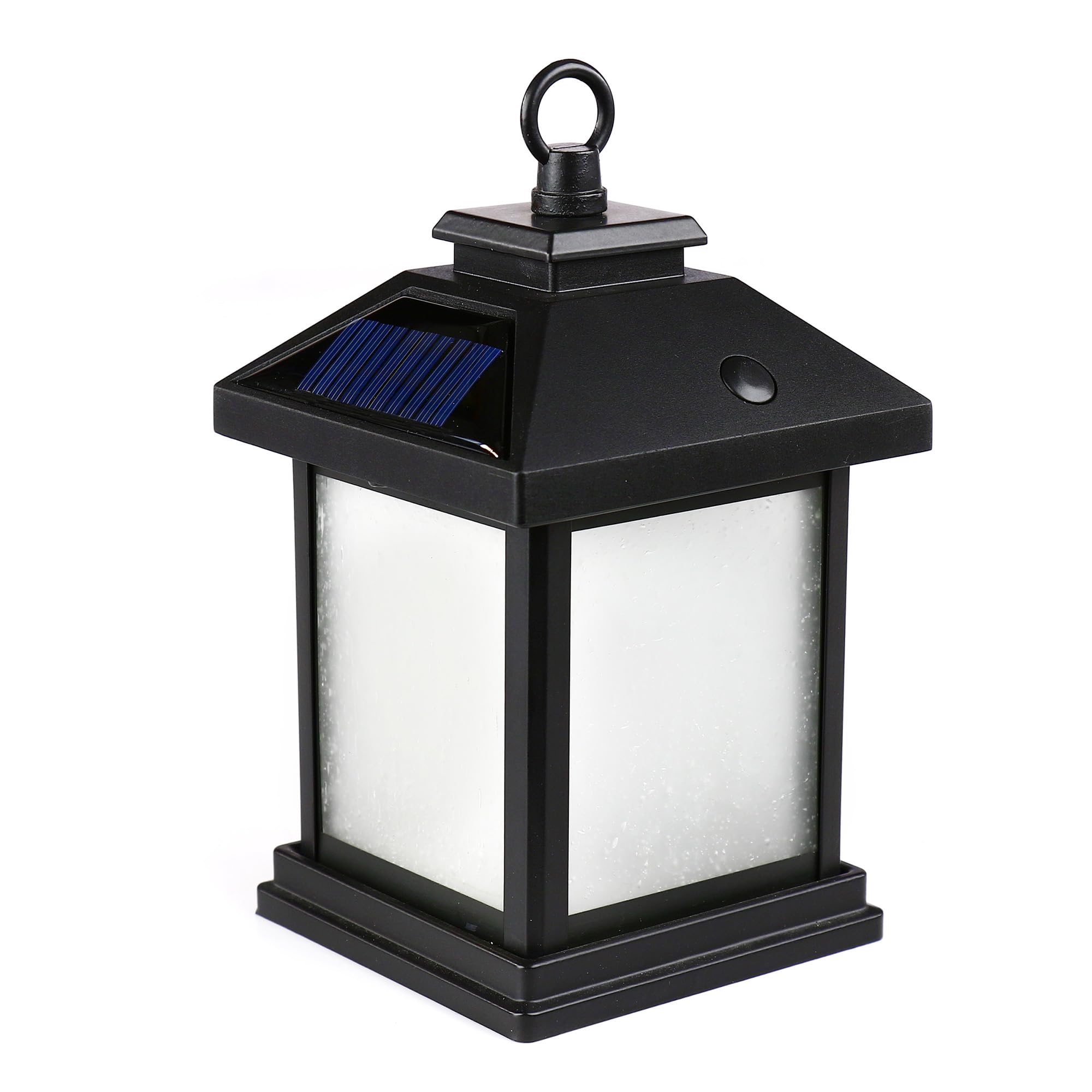 Photo 1 of Feit Electric Solar Outdoor LED Lantern, 2700K Warm White, 10 Lumens, 3.5-Watt Authentic Live Flicker Flame and Weatherproof Build for Year-Round Outdoor Path Light, LLAN4SQ/FLAME3/SOL