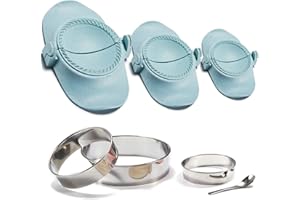 MUMSUNG Empanada Press, Perforessioanl Dumpling Maker Press Mold, Molde Para Empanadas for Pierogi, Pastelitos, Calzone, Turnovers, Chinese Dumpling, Blue 3 size 4"+ 3"+ 2.6"