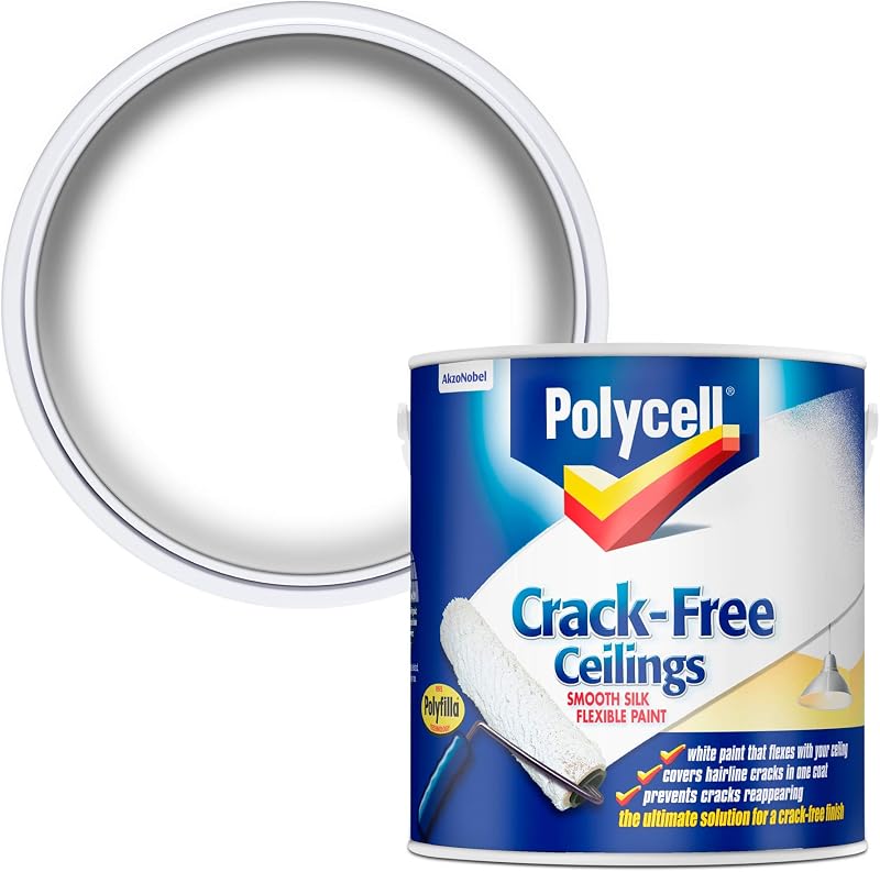 Polycell Crack-Free Ceilings Smooth Silk 2.5L - Crack Repair Paint