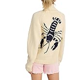 Chvity Women Lobster Print Long Sleeve Cardigan Sweater Casual Fashion Y2K Loose Fit Button Down Knit Sweater Coats
