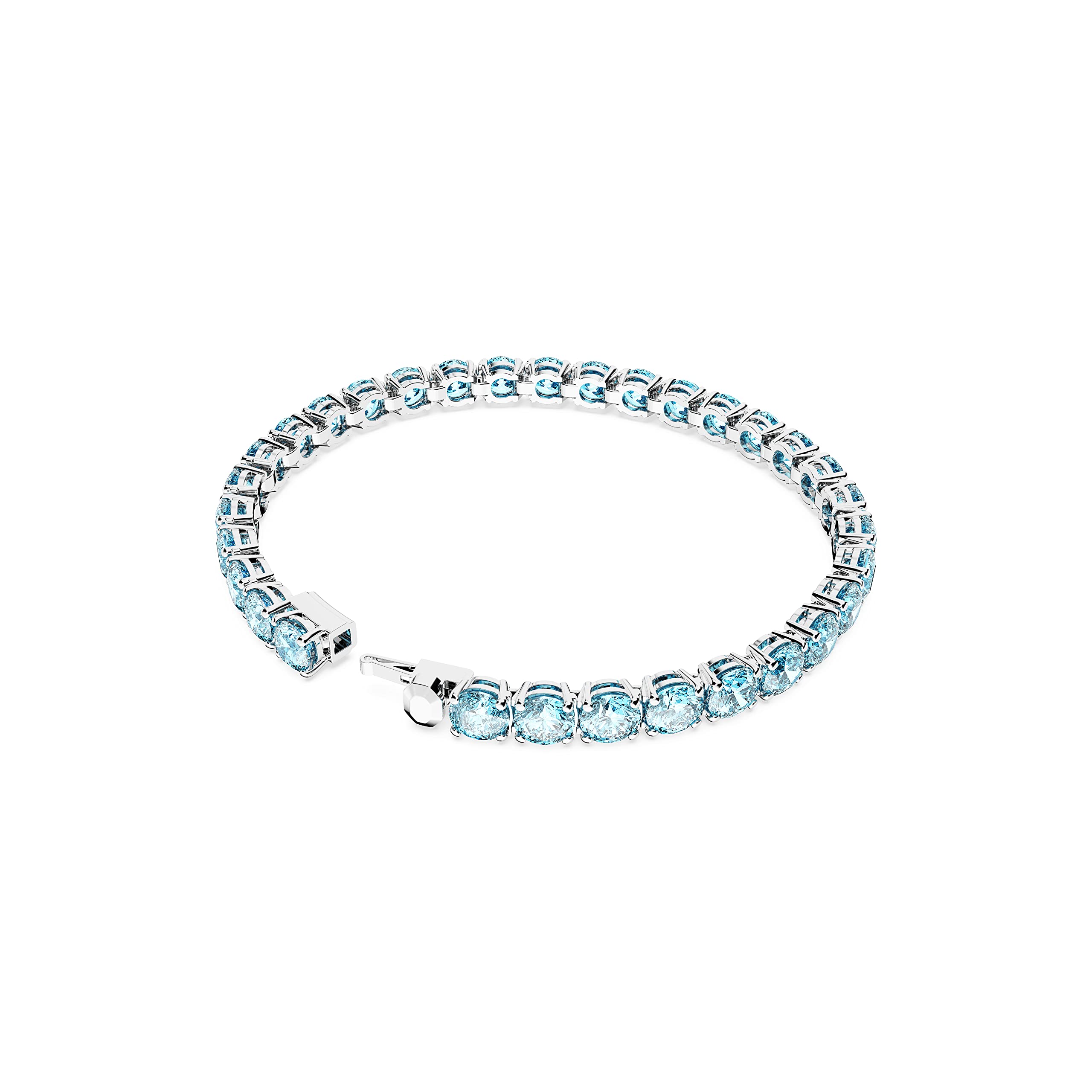 Swarovski Matrix Tennis Bracelet, Round Cut Crystals, Pink, Blue, Black, Clear, Rhodium, Gold-Tone and Rose Gold-Tone Finishes