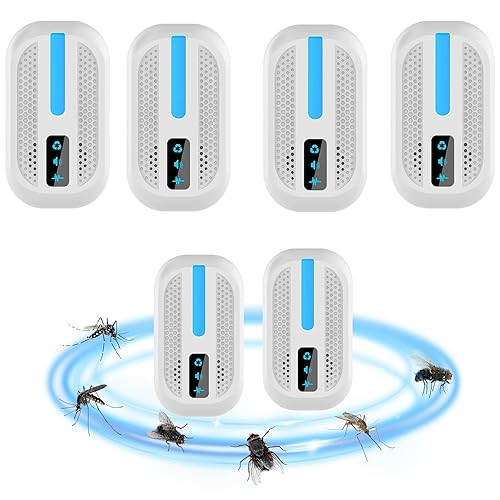 Ultrasonic Pest Repeller - 6Pcs Plug in Mosquito Repe, Spider Catcher, Pest Control Products, Rat Traps, Ant Killer Indoor, Fly Deterren, Mouse Cockroach Moth Squirrel Rodent, Stop Expert Insect House