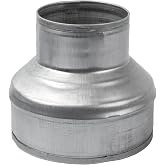 5" to 3" Inch Galvanized Steel Round Duct Reducer - Pipe Fitting Increaser Reducer - Drain, Waste and Vent Conduit Transition Adapter - Metal Tube Reducing Coupling
