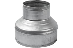 ECOPRO VENT 5" to 3" Inch Galvanized Steel Round Duct Reducer - Pipe Fitting Increaser Reducer - Drain, Waste and Vent Conduit Transition Adapter - Metal Tube Reducing Coupling