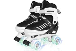 HXWY Kids Roller Skates for Boys Girls Child Toddler Beginners, Adjustable 4 Sizes Roller Skates for Adult and Youth with All