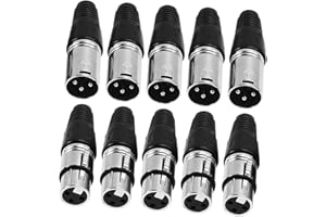 CoudarTitie Microphone Cable Connector, Replacement Part for Microphone Audio Jack, 3-pin Male/female Adapter for Live Perfor