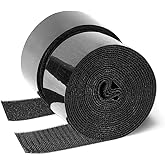 GOHOOK 2 Inch Adhesive Black Hook and Loop Tape - 5 Yards, Heavy Duty Strips/Industrial Strength Sticky Fastener