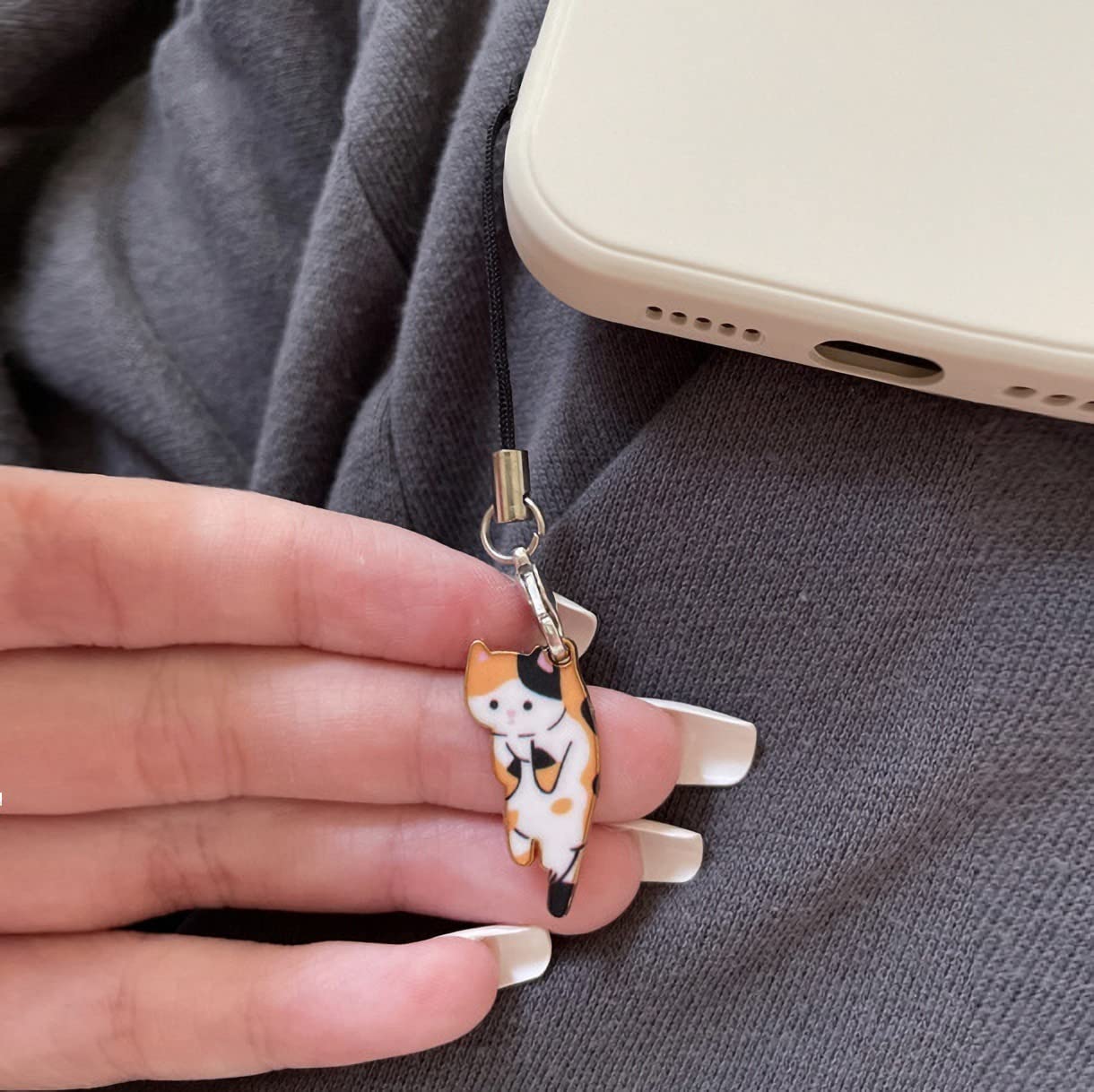 Hello Kitty Charms, Cute Cell Phone Charm Anime Diy Decoration Cat Charms for Jewelry Making Phone Charm Kawaii (Yellow cat)