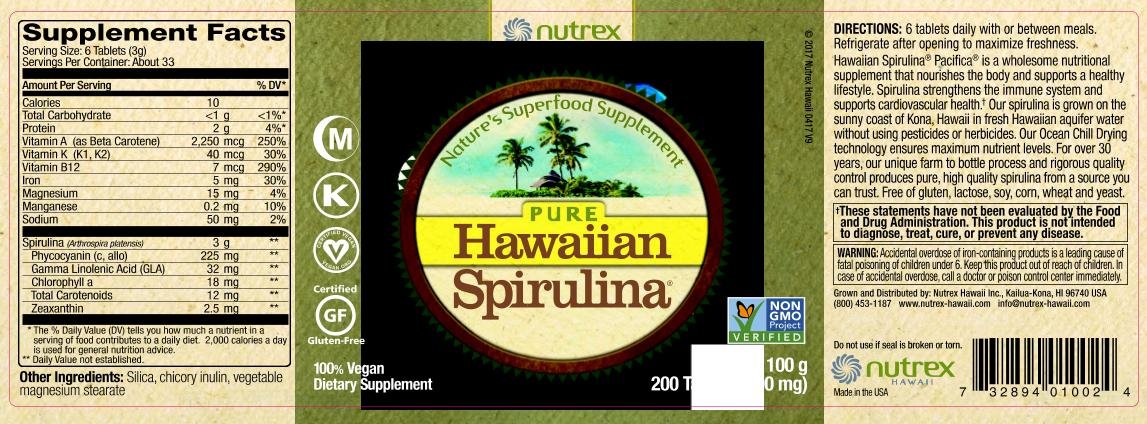 Buy Nutrex Hawaii Pure Hawaiian Spirulina Pacifica 500 Mg 200 Tablets Formerly Spirulina Tabs At Luckyvitamin Com