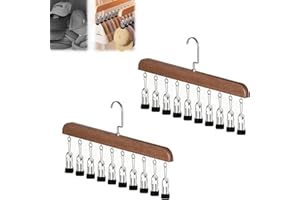 Closet Organizer with 10 Clips - Space Saving Hanging Closet Organizer,360°Rotating Adjustable Stainless Steel Closet Legging