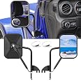 Round Side Mirrors For 1997-2018 Jeep Wrangler (JK, JKU, TJ) - Anti-Shake, Wider Vision, Black 6 thumbnail image