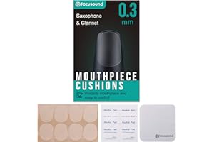 Focusound Saxophone & Clarinet Mouthpiece Cushions, Thin, 0.3mm Clear, 8-Pack…