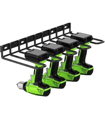 No Drill Shelves Pmsanzay Power Tool Organizer, 2 Pack Heavy Duty Drill Holder Wall Mount Hangers Power Tool Storage